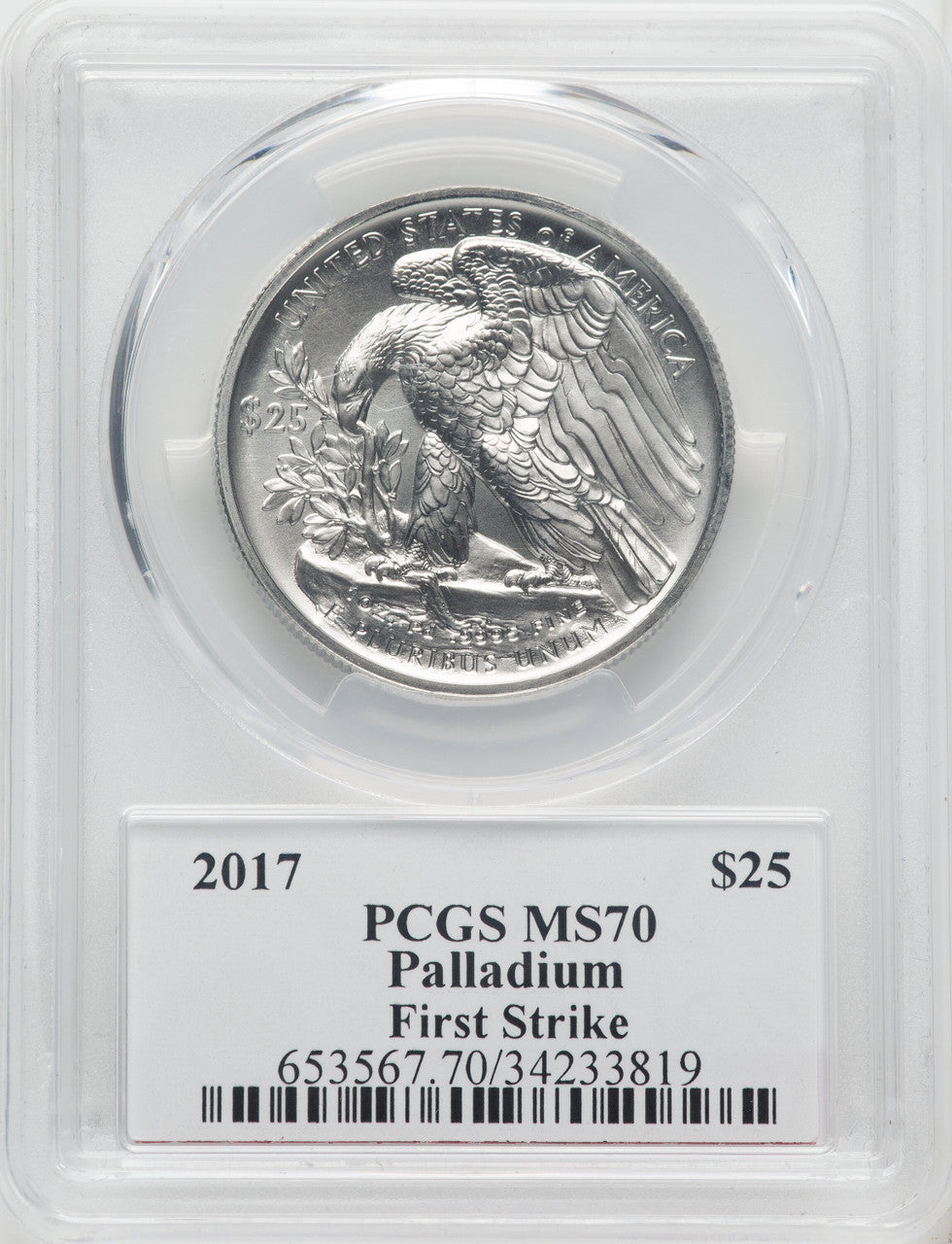 2017 $25 Palladium First Strike Moy PCGS MS70