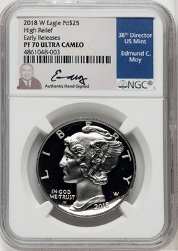 2018-W $25 Palladium First Strike NGC PF70 Moy