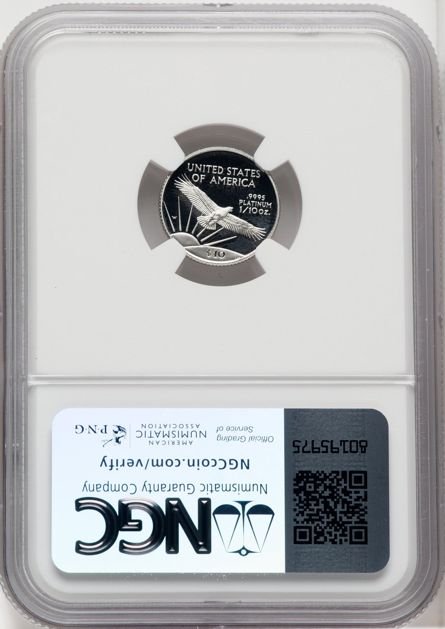 1997-W $10 Tenth-Ounce Platinum Brown Label NGC PF70