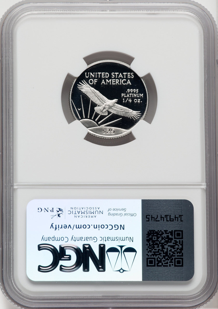 1997-W $25 Quarter-Ounce Platinum Eagle Statue of Liberty Brown Label NGC PF70
