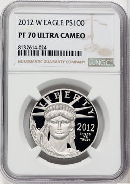 2012-W $100 One-Ounce Platinum Eagle Brown Label NGC PF70