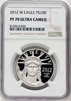 2012-W $100 One-Ounce Platinum Eagle Brown Label NGC PF70