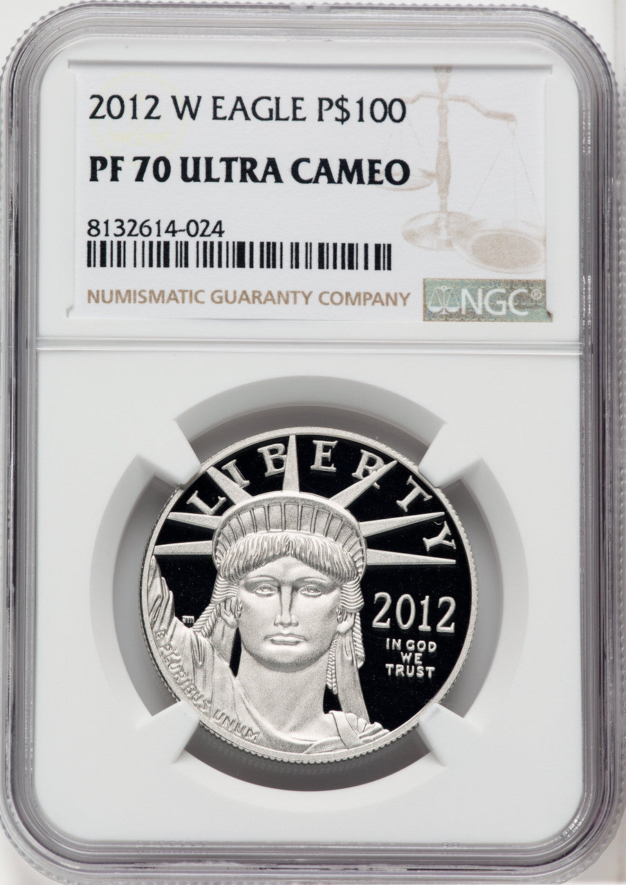 2012-W $100 One-Ounce Platinum Eagle Brown Label NGC PF70