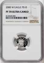 2000 W $10 Tenth oz Platinum American Eagle Brown Label NGC PF70