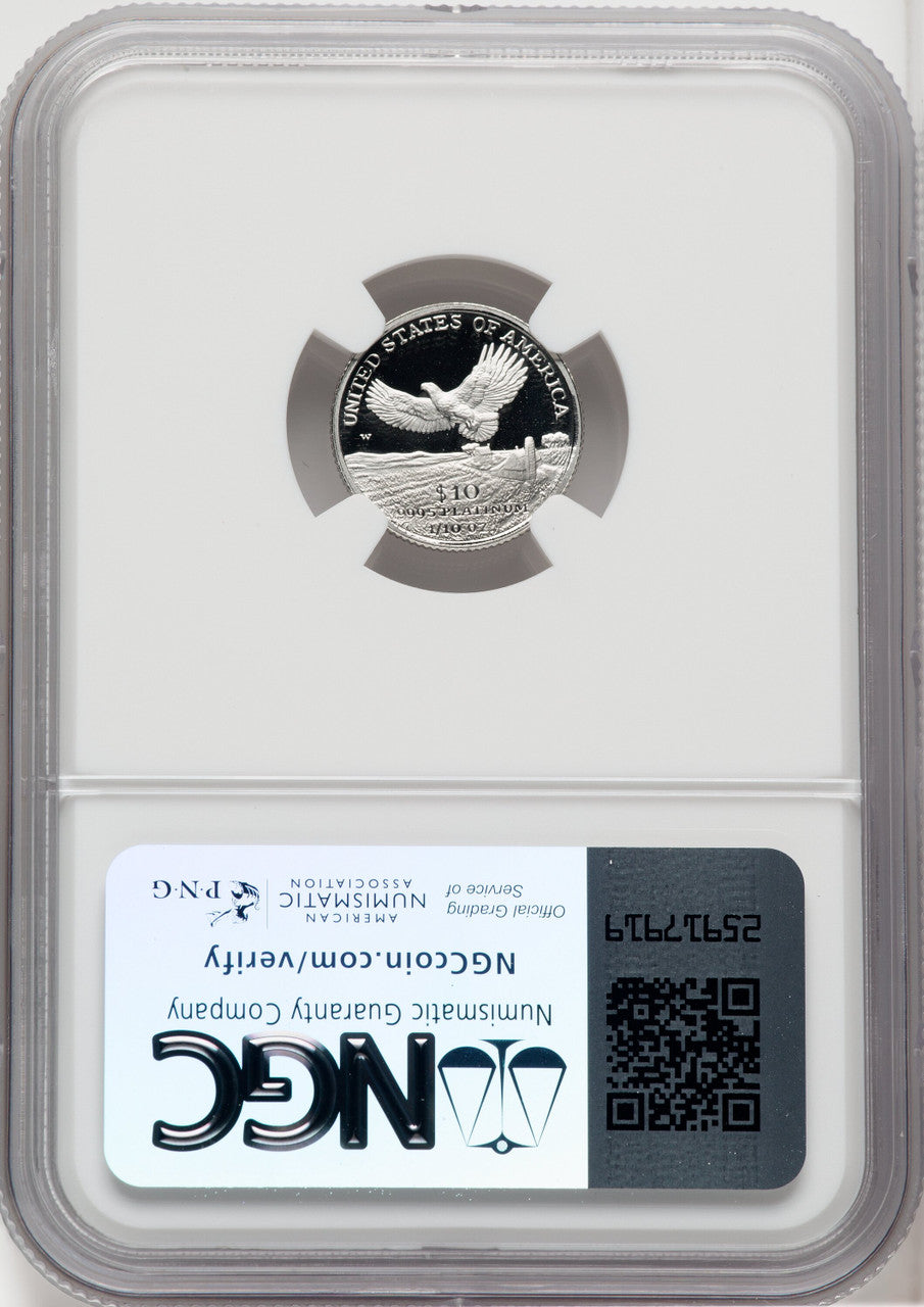 2000 W $10 Tenth oz Platinum American Eagle Brown Label NGC PF70