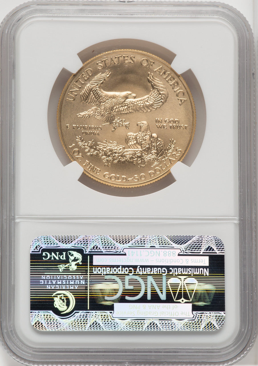 2014-W $50 One-Ounce Gold Eagle Brown Label NGC MS70