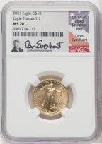 2021 $10 Quarter Ounce Gold Eagle Type Two NGC MS70