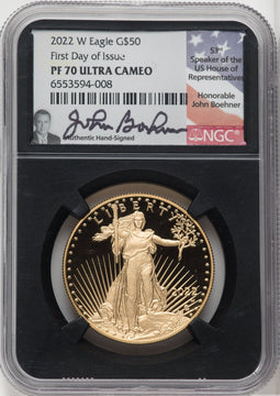 2022-W G$50 One Ounce Gold Eagle First Day of Issue NGC PF0