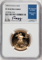 1996-W $25 Half-Ounce Gold Eagle NGC PF70 Ed Moy