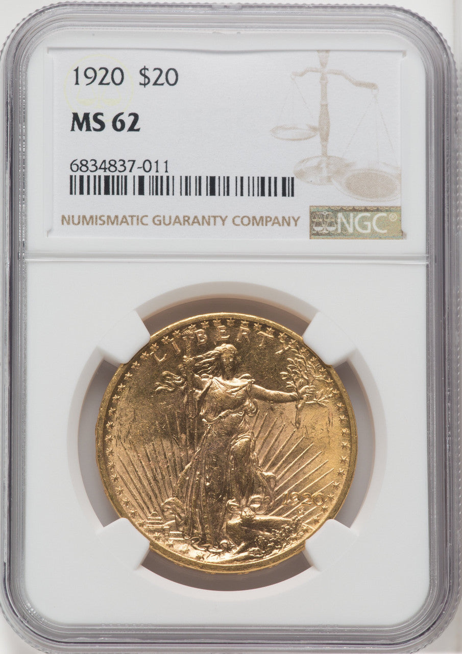 1920 $20 Saint-Gaudens Double Eagle NGC MS62 (764748003)