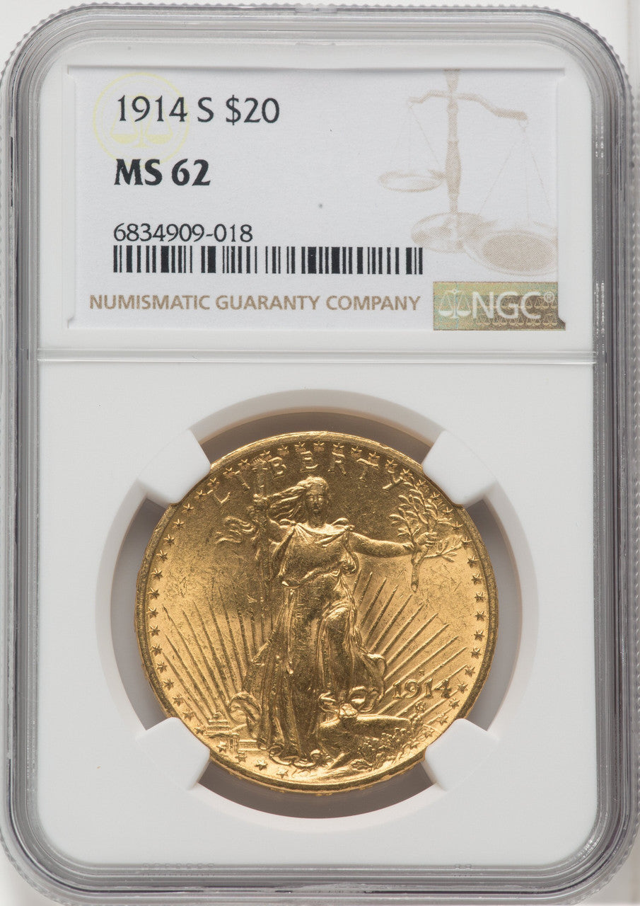 1914-S $20 Saint-Gaudens Double Eagle NGC MS62 (171399062)