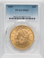 1893 $20 Liberty Double Eagle PCGS MS63 (171391044)