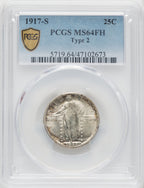 1917-S Type Two FH Standing Liberty Quarter PCGS MS64