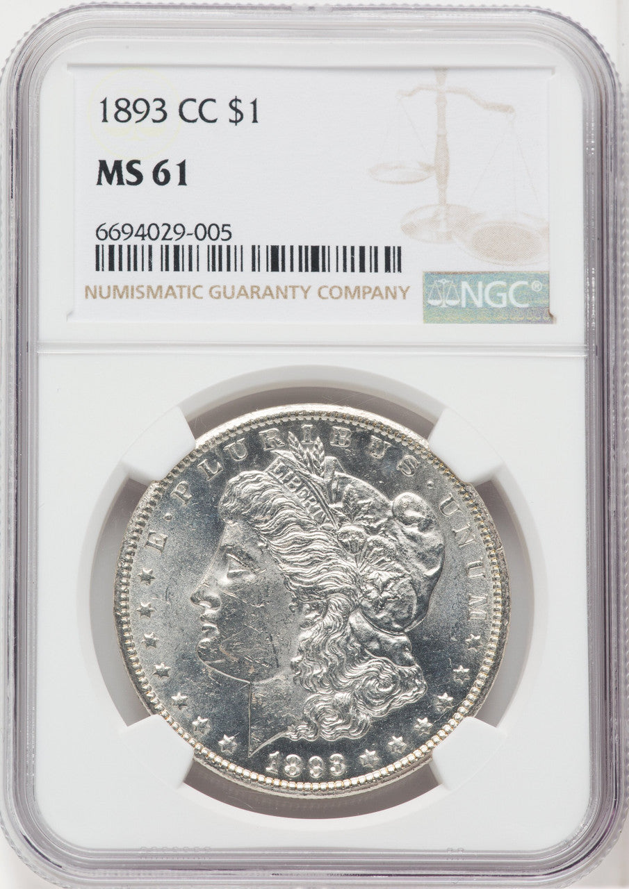 1893-CC $1 Morgan Dollar NGC MS61