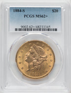 1884-S $20 Liberty Double Eagle PCGS MS62+