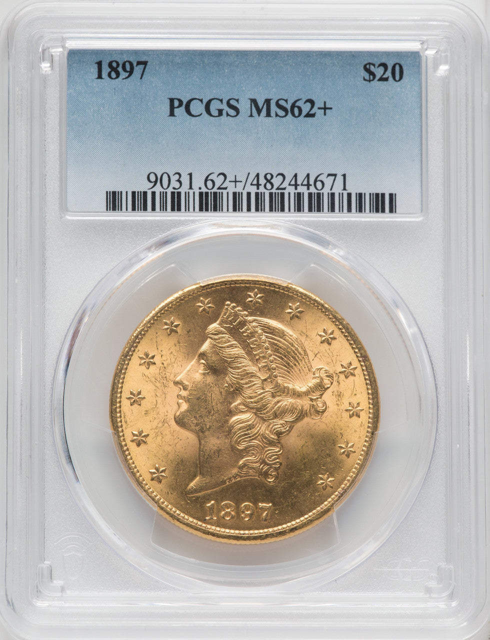 1897 $20 Liberty Double Eagle PCGS MS62+