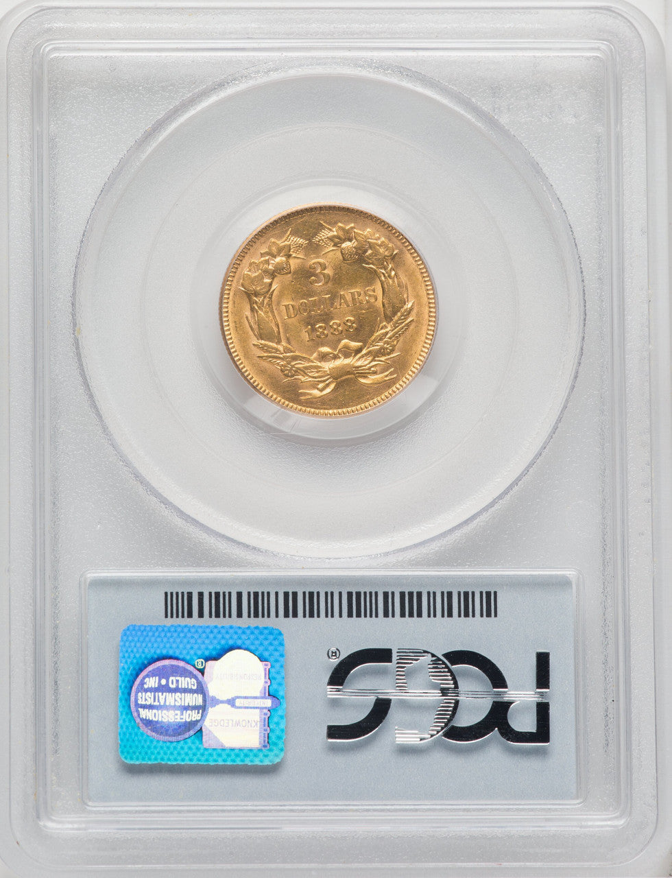 1888 $3 Three Dollar Gold Pieces PCGS AU58