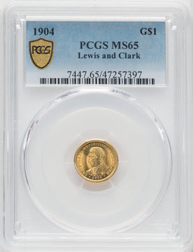 1904 G$1 Lewis and Clark Commemorative Gold PCGS MS65