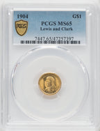 1904 G$1 Lewis and Clark Commemorative Gold PCGS MS65