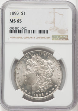 1893 $1 Morgan Dollar NGC MS65