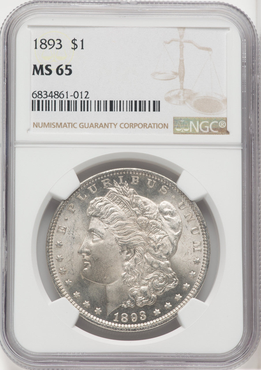 1893 $1 Morgan Dollar NGC MS65