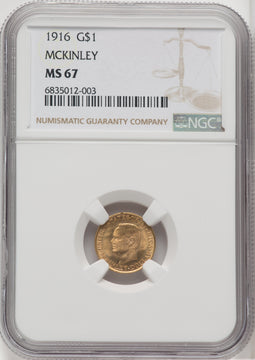 1916 G$1 McKinley Commemorative Gold NGC MS67 (505861002)