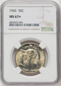 1942 50C Walking Liberty Half Dollar NGC MS67+
