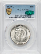 1939-D 50C CAC Walking Liberty Half Dollar PCGS MS67