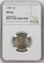1903 5C Liberty Nickel NGC MS66