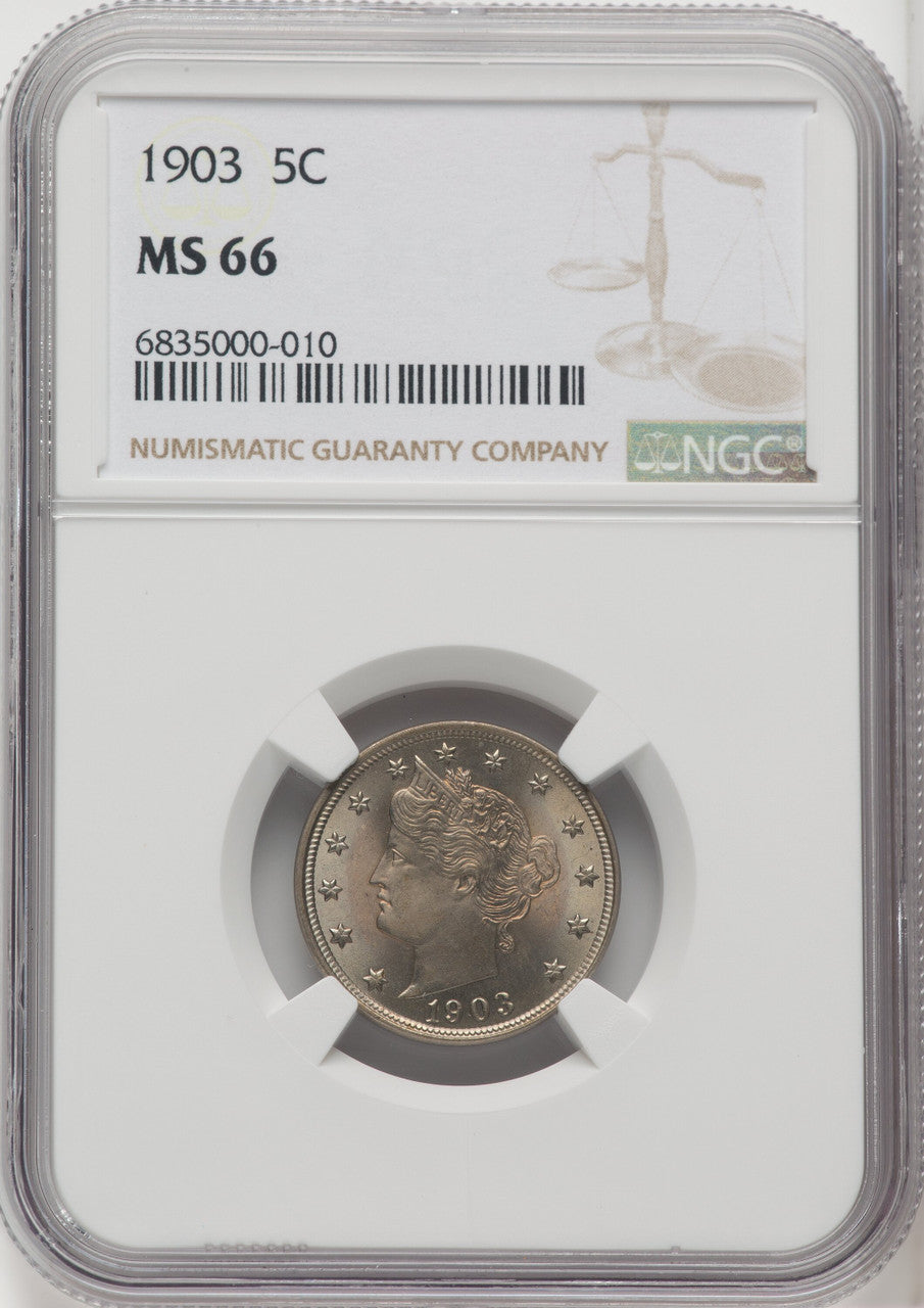 1903 5C Liberty Nickel NGC MS66