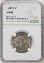 1900 25C Barber Quarter NGC MS65