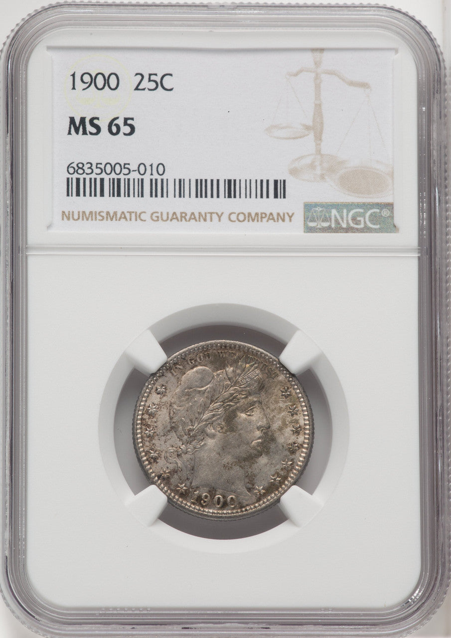 1900 25C Barber Quarter NGC MS65
