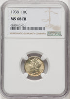 1938 10C FB Mercury Dime NGC MS68 (765488011)