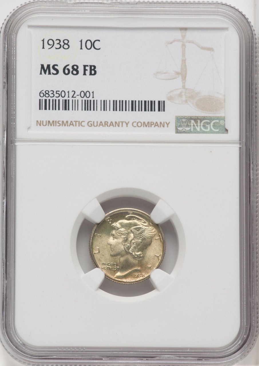 1938 10C FB Mercury Dime NGC MS68 (765488011)