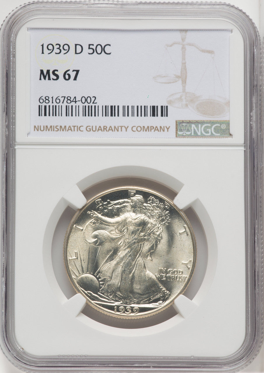 1939-D 50C Walking Liberty Half Dollar NGC MS67 (518784194)