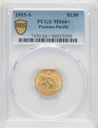 1915-S $2.50 Panama-Pacific Quarter Eagle Commemorative Gold PCGS MS66+