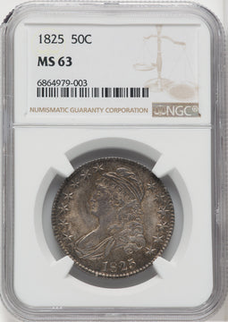 1825 50C Bust Half Dollar NGC MS63