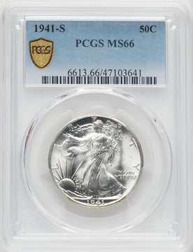 1941-S 50C Walking Liberty Half Dollar PCGS MS66