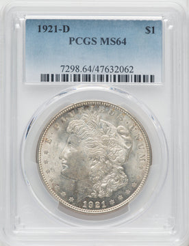 1921-D $1 Morgan Dollar PCGS MS64