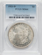 1921-D $1 Morgan Dollar PCGS MS64