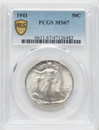 1941 50C Walking Liberty Half Dollar PCGS MS67