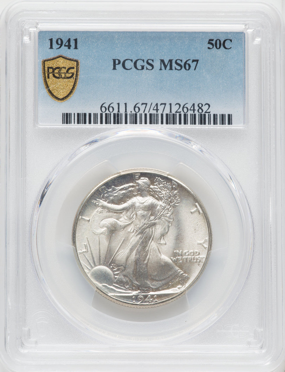 1941 50C Walking Liberty Half Dollar PCGS MS67