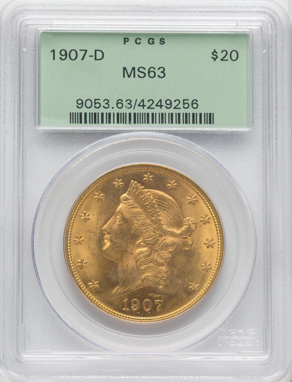 1907-D $20 Liberty Double Eagle PCGS MS63