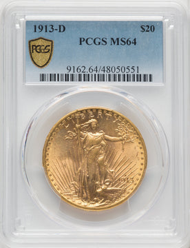 1913-D $20 Saint-Gaudens Double Eagle PCGS MS64 (762422036)