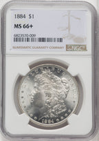 1884 $1 Morgan Dollar NGC MS66+