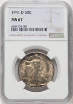 1941-D 50C Walking Liberty Half Dollar NGC MS67 (763579005)