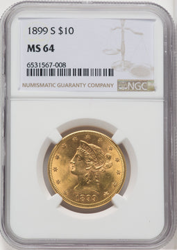 1899-S $10 Liberty Eagle NGC MS64