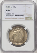 1939-D 50C Walking Liberty Half Dollar NGC MS67 (765095002)