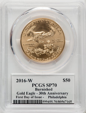 2016-W $50 One-Ounce Gold Eagle Philadelphia PCGS SP70