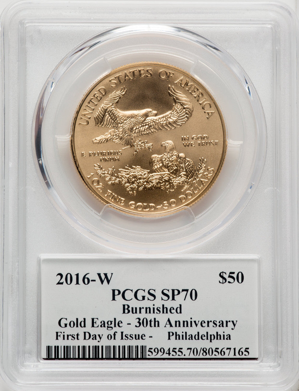 2016-W $50 One-Ounce Gold Eagle Philadelphia PCGS SP70
